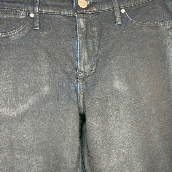 Club Monaco Wax Coated Black Jeans size 4 - Picture 3 of 9